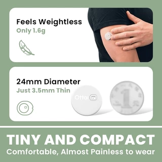 Ottai 2 ชุดเต็มชุด CGM อุปกรณ์เพื่อสุขภาพโรคเบาหวานเซ็นเซอร์กลูโคสไม่มีการเก็บนิ้ว
