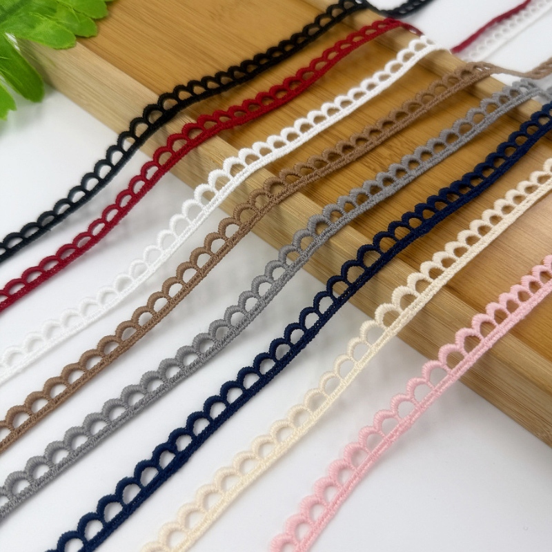 5 หลา Multi-Color Wave Hollow Webbing เย็บปักถักร้อยลูกไม้ผ้า DIY ชุดสําหรับผู้หญิงเย็บหัตถกรรม