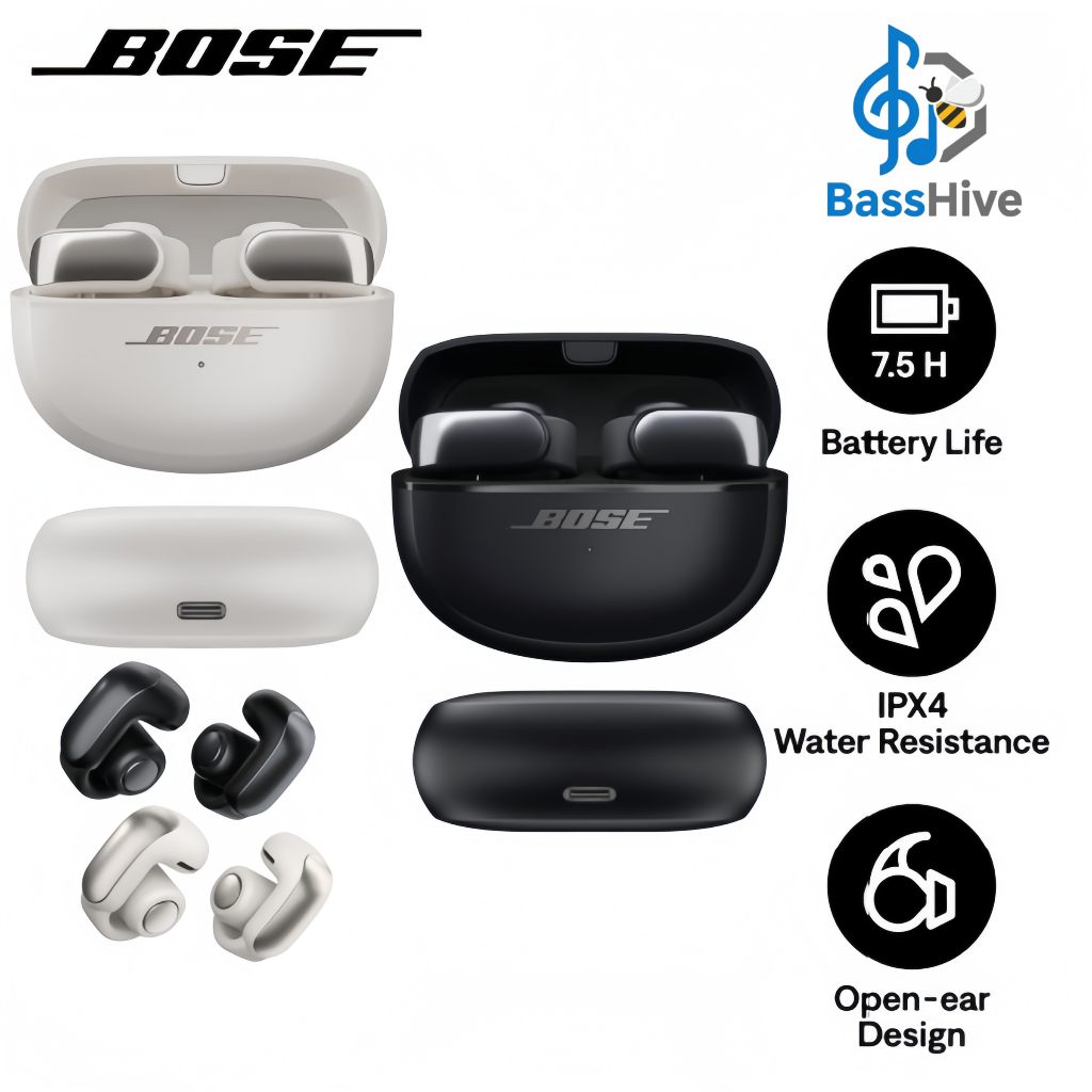 Bose Ultra Open Earbuds - เสียงความสามารถพิเศษ สร้างน้ําหนักเบาและบลูทูธ 5.3 | สหายของคุณสําหรับการปั่นจักรยานและโทร