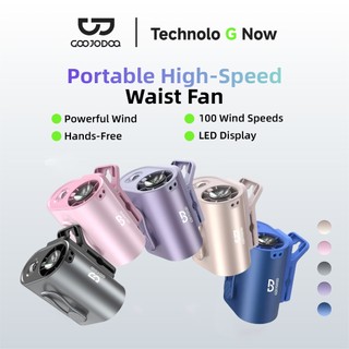 GOOJODOQ 3600mAh Clip-on Waist Fan Mini Portable for Outdoor Cooling Rechargeable Strong Wind GFS011