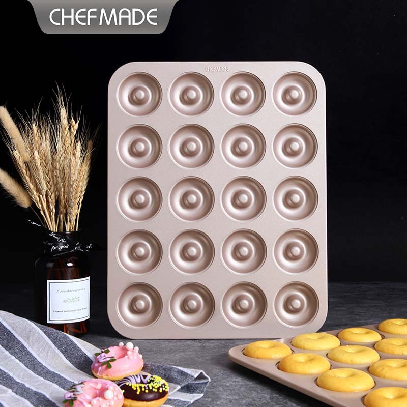 CHEFMADE แม่พิมพ์เค้ก โดนัท 20 ช่อง ไม่ติดผิว สําหรับเตาอบ WK9929 WK9898