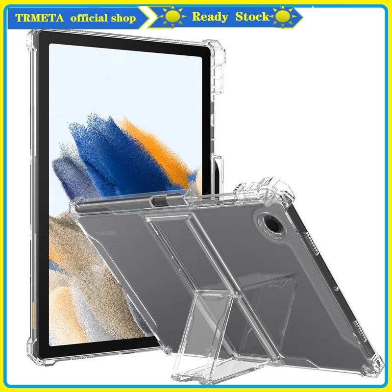 Clear Stand Case สําหรับ Samsung Galaxy Tab A11 A11+ S10 Lite S9+ S9 FE+ S10+ S10 Ultra A9 A9+ A8 10.5 S7 11 S8 Plus S7 fe S9 FE S10 FE S6 ฝาครอบกันกระแทกพิเศษ