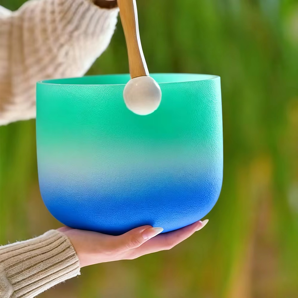 Hye-eun 8 นิ้ว 432hz ชามร้องเพลงคริสตัลสําหรับรักษาเสียงพร้อมอุปกรณ์เสริมฟรี