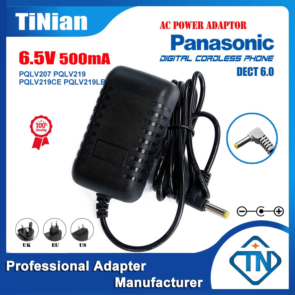 6.5V 500mA 0.5A AC/DC Power Adapter Charger สําหรับ PANASONIC PQLV219 PQLV219CE KX-TG3600BX TG3611BX