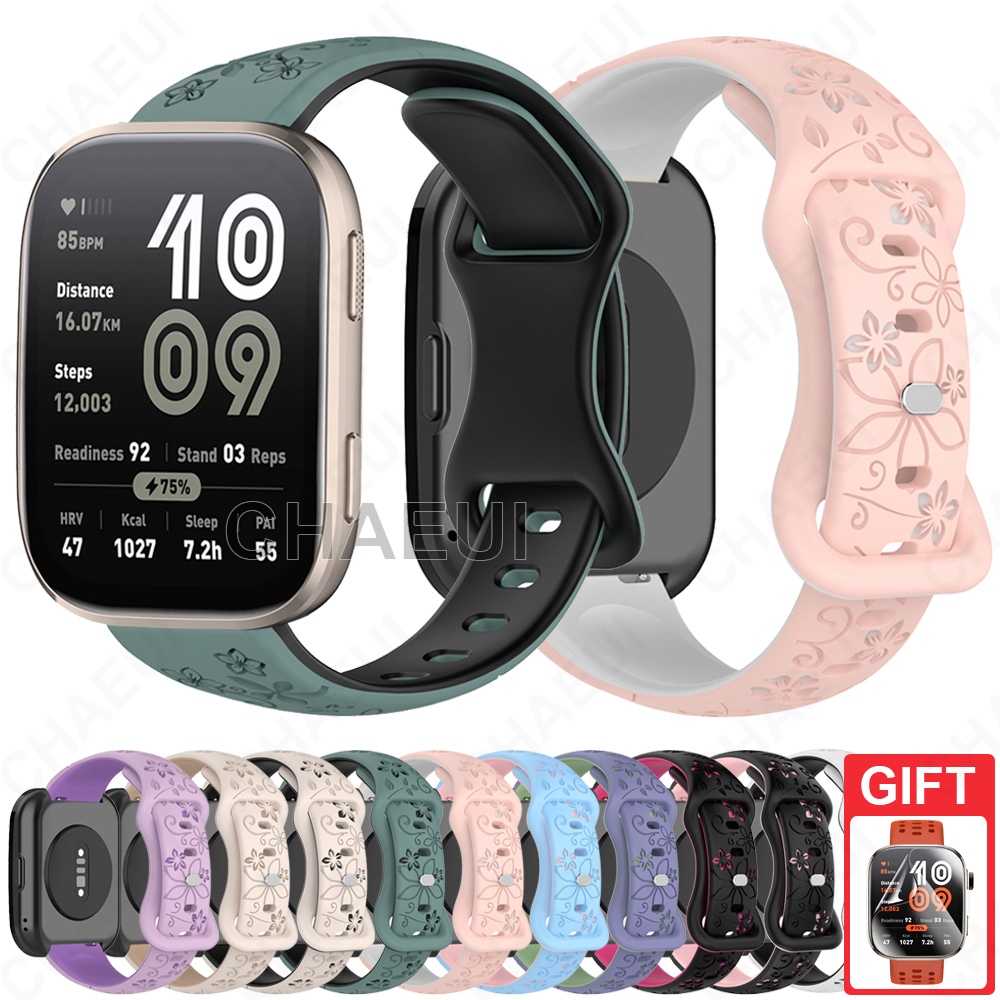 สร้อยข้อมือซิลิโคน Slim Strap Double Color Band อุปกรณ์เสริมสําหรับ Amazfit Bip 6 5 Unity 3 U Pro S / GTS 4 Mini GTS 3 2