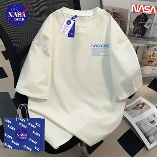 【พร้อมส่ง】🔥NASA ผ้าฝ้ายแท้100% เสื้อ ใส่ได้ทั้งชายหญิง ลายพิมพ์ตัวอักษรแฟชั่น 🔤 ทรงโอเวอร์ไซส์ แขนสั้นYG408