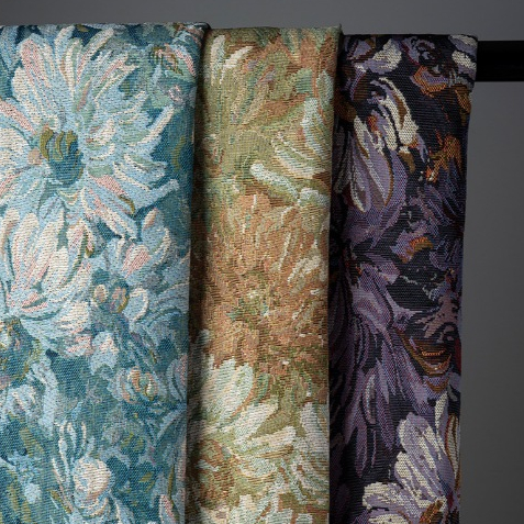 50x150 ซม.ดอกไม้ภาพวาดสีน้ํามันเส้นด้ายย้อมโพลีเอสเตอร์ผ้าฝ้ายหนา jacquard ผ้า diy สําหรับถุงแข็งรองเท้าและเสื้อผ้าปลอกหมอนผ้า TJ7465 - รูปที่ 3