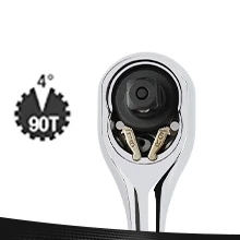 DURATECH 1/2 นิ้วไดรฟ์ Ratchet 90-ฟัน Quick-release ประแจวงล้อ Reversible Chrome Alloy Made Full ขัด