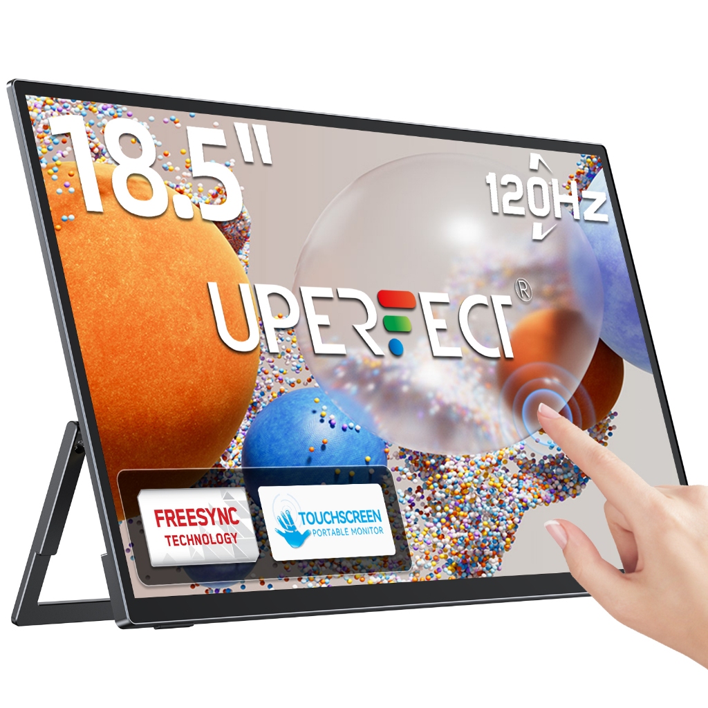 UPERFECT 18.5 นิ้ว Touch Portable Monitor FHD 1080P 120HZ พร้อมลําโพงคู่, หน้าจอที่สองสําหรับแล็ปท็อ