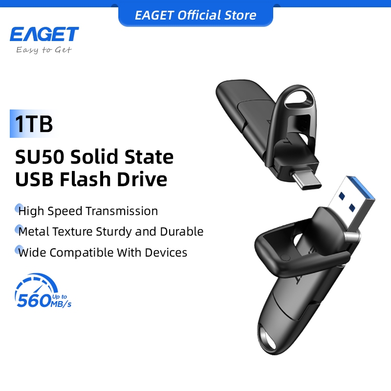 EAGET SU50 560MB/S แฟลชไดรฟ์โซลิดสเตตความเร็วสูงพิเศษ (128GB/256GB/512GB/1TB)