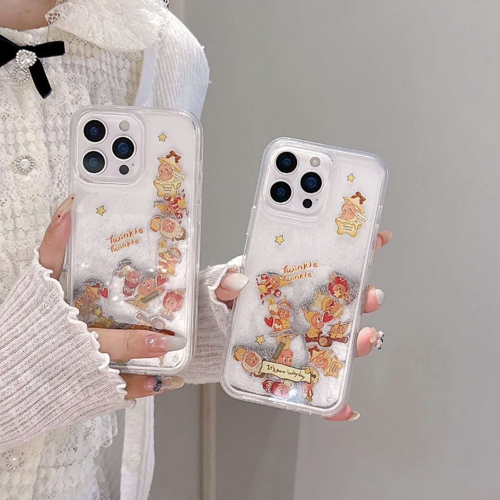 แฟชั่นน่ารัก Star Twinkle Boy Liquid Quicksand เคสโทรศัพท์สําหรับ iPhone 17 Air 16 15 14 13 12 Pro Max ป้องกันกันกระแทก TPU ฝาหลัง