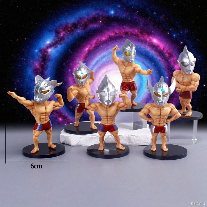 6 ชิ้น 11 ซม.Tiga Zero Ace Taro Ultra Seven กล้ามเนื้อตัวเลขการกระทําของเล่น