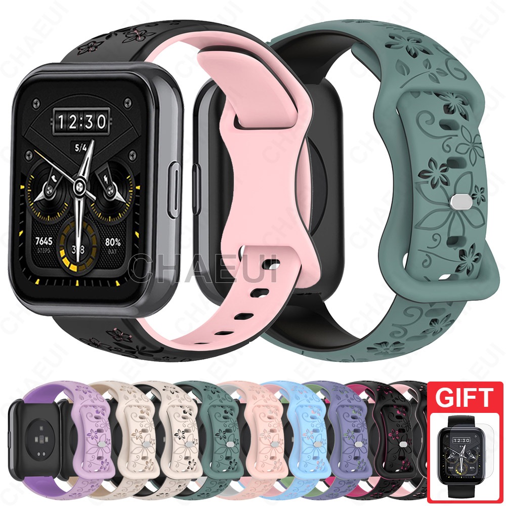 สร้อยข้อมือซิลิโคนสายรัดบางอุปกรณ์เสริมวงสีคู่สําหรับ Realme Watch 5 / 3 / 3 Pro / 2 / 2 Pro / S
