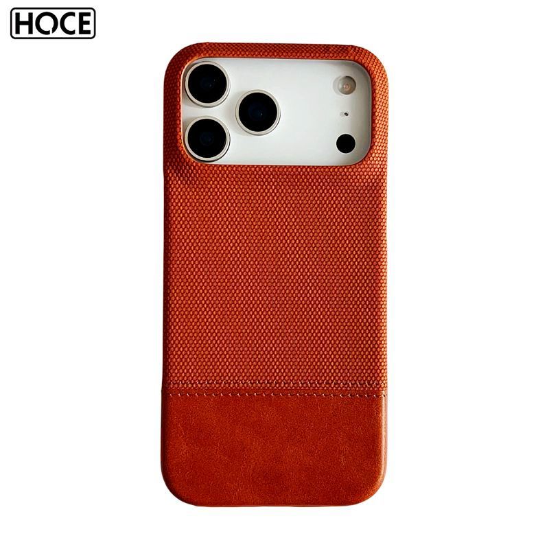 HOCE Splicing PU + ผ้าเคสโทรศัพท์สําหรับ IPhone 17 16 15 14 13 12 Pro Max กันกระแทกปกหลัง