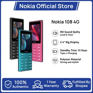 Nokia 108 4G/HMD 101 102 4G ปุ่มกดโทรศัพท์พื้นฐาน 2.4 จอแสดงผล Dual Sim 1450mAh ออกแบบทนทานรับประกัน 1 ปี