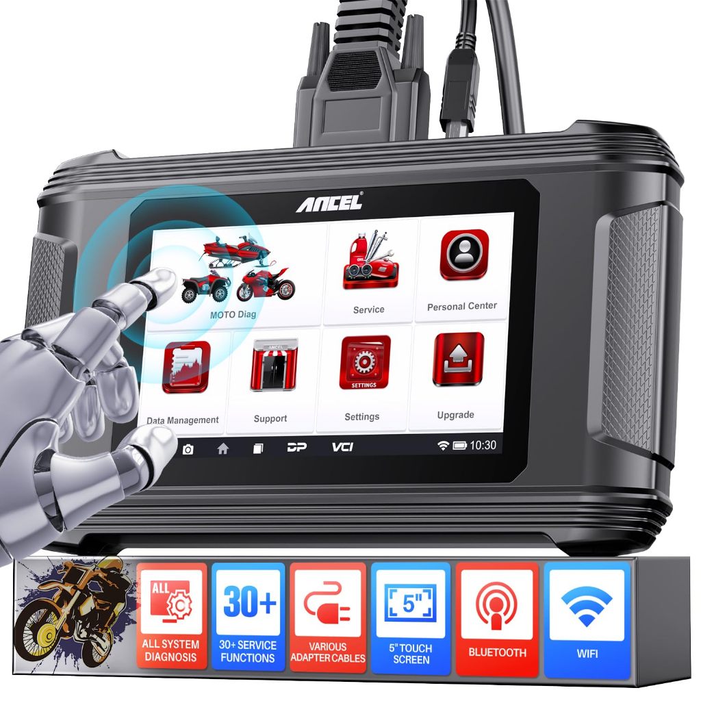 Ancel MT500 เครื่องมือวินิจฉัยรถมอเตอร์ไซค์ OBD2 เครื่องสแกนเนอร์ระบบเต็มรูปแบบ 30 + รีเซ็ต เหมาะสํา