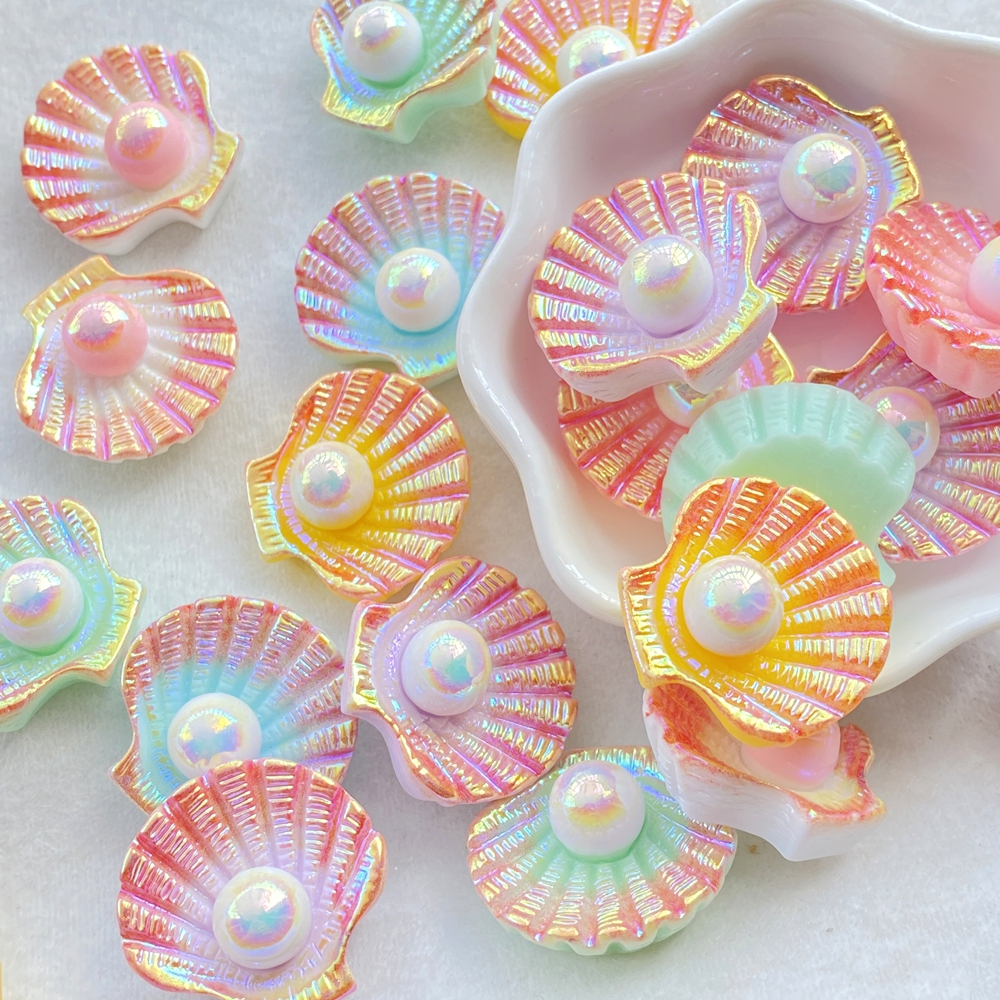 อุปกรณ์งานฝีมือเปลือกหอยมุก 3 มิติการ์ตูนน่ารัก 10 ชิ้น