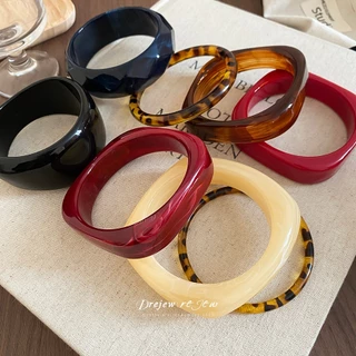 สร้อยข้อมือแอคริลิคสไตล์วินเทจ ลายเต่า สีแดง/ดำ/น้ำตาล สำหรับผู้หญิง