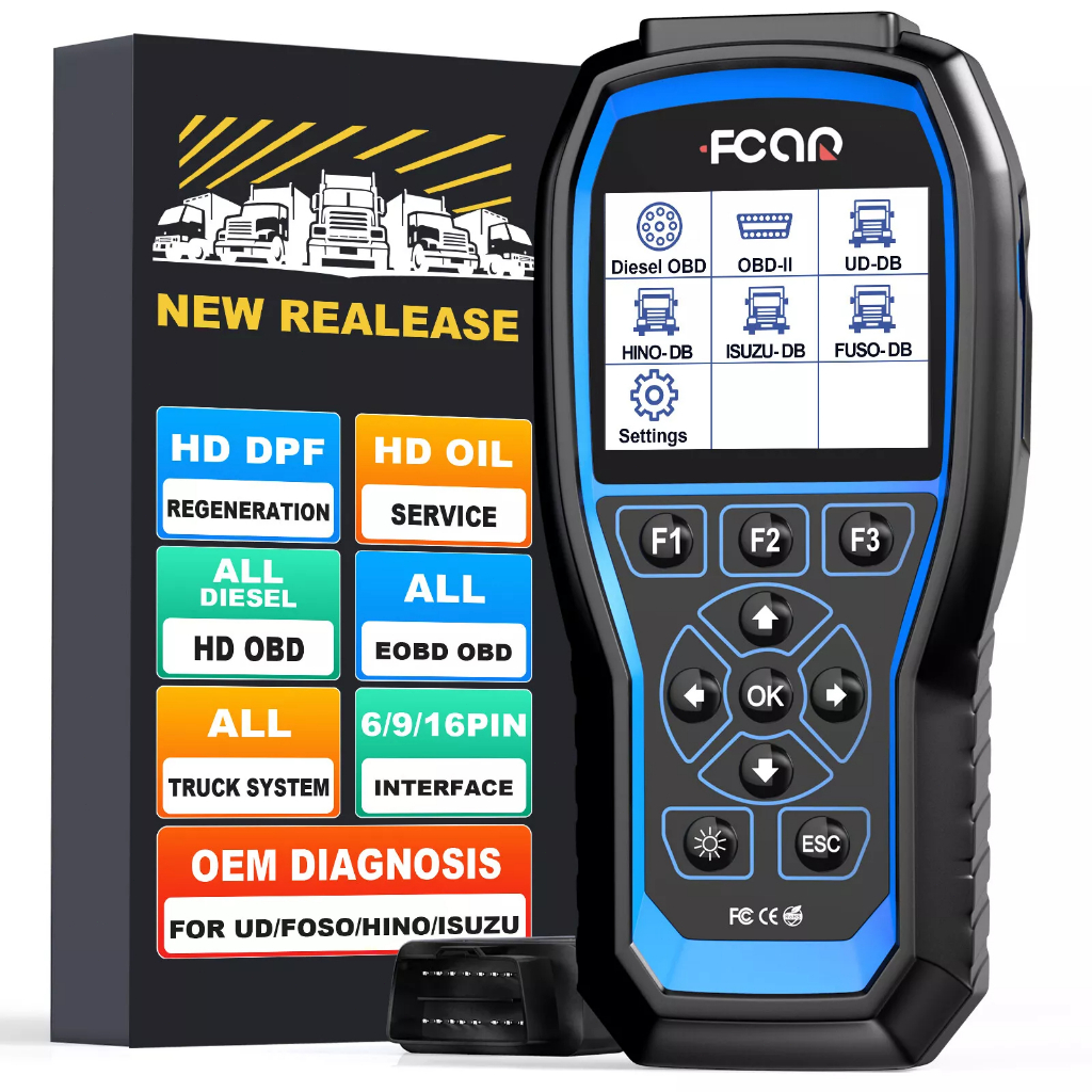 Fcar F506 PRO เครื่องสแกนรถบรรทุก เครื่องอ่านโค้ด ลบโค้ดผิด DPF Regen สำหรับรถบรรทุกดีเซล