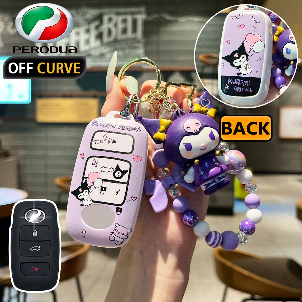 Perodua Toyota Kuromi Sanrio Ativa Myvi Alza Veloz 2022 2023 Yaris / Corolla / Levin / Highlander ฝาครอบกุญแจรถปลอกSarung Kunci Kereta Premium Luxury Gold Edge Edition