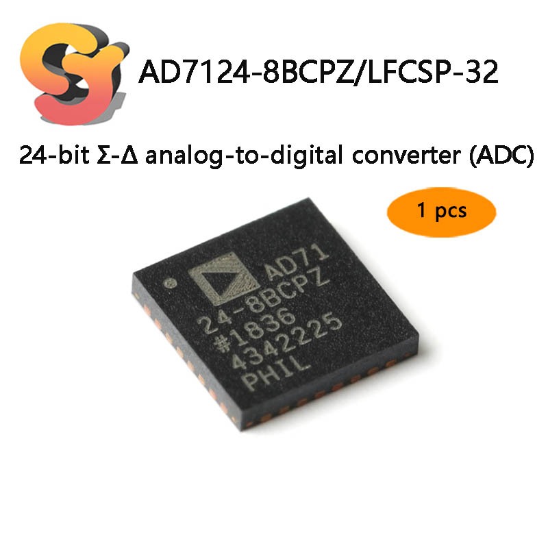 [อุปทานสต็อกพร้อม] 1 ชิ้น AD7124-8BCPZ LFCSP-32 24-Digit -  โหมดตัวแปลงดิจิตอล (ADC)