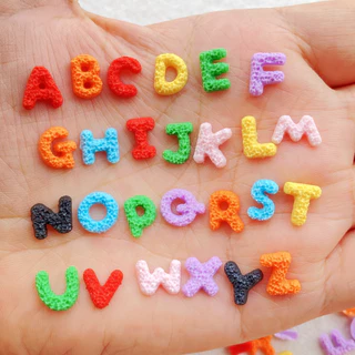 50ชิ้นน่ารักมินิ26ตัวอักษร-รูปปั้นหลังแบนสําหรับเล็บ,สมุดภาพ,ตกแต่งงานแต่งงาน,เครื่องประดับทํา,อุปกรณ์งานฝีมือ