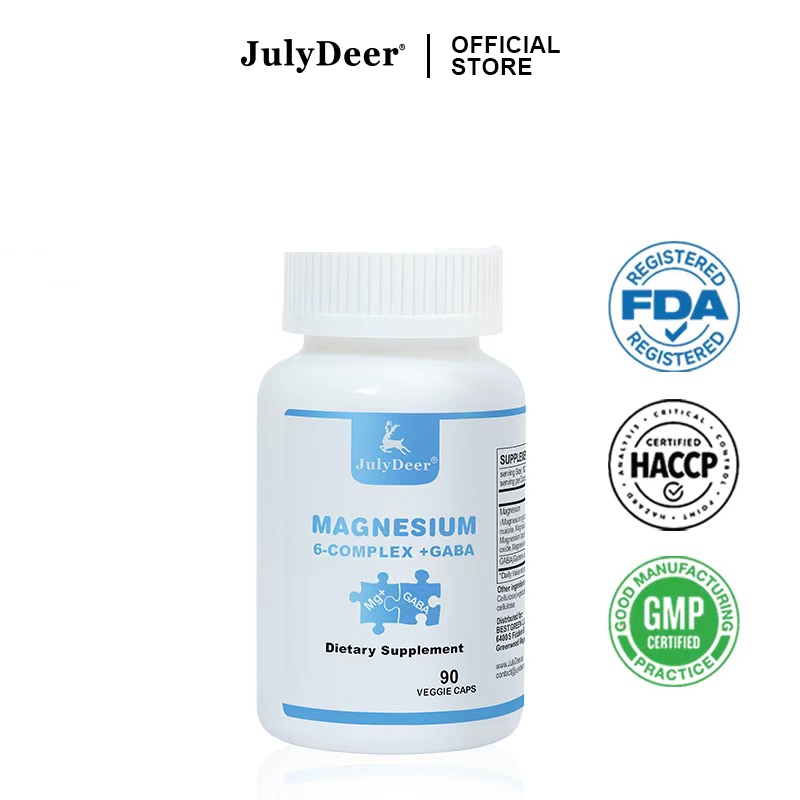 นำเข้า สูตรสงเคราะห์ JulyDeer มาเกนเซียม 6 in1 ช่วยนอนหลับ 90 เม็ด 3 เดือน