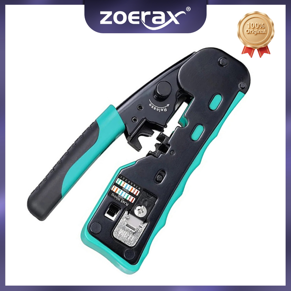 Zoerax คีมย้ําหางปลา RJ45 Cat5e Cat6 Cat6a Cat7 สําหรับ RJ11 RJ12 RJ45