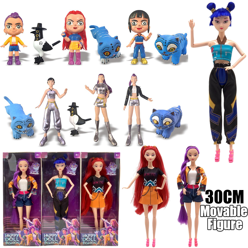 6 ชิ้นชุดของเล่น KPop Demon Hunters Action Figure Rumi Mira Zoeey HUNTR/X ชุดตกแต่งคอลเลกชันของเล่นของขวัญ