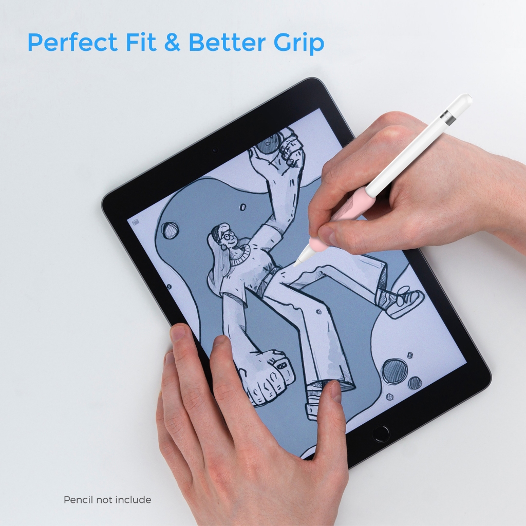 ที่ใส่ดินสอซิลิโคนที่ได้รับการอัพเกรดปลอกดินสอกันลื่นเคสเข้ากันได้กับ แอปเปิล ดินสอ - รูปที่ 2