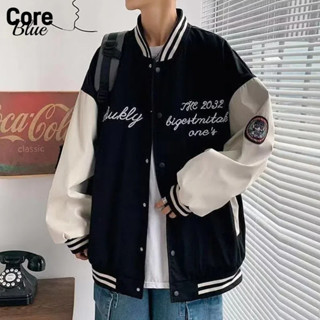 💥Core Blue💥 แจ็คเก็ตเบสบอลผู้ชายสไตล์อเมริกันแฟชั่นใหม่หลวมๆ…