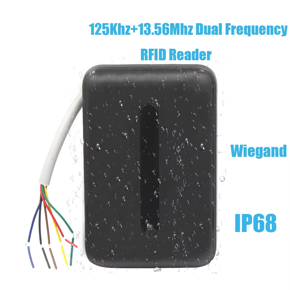 ความถี่คู่ 125khz + 13.56Mhz Wiegand 26 34 NFC การ์ดควบคุมการเข้าถึง Slave Reader Proximity RFID Car