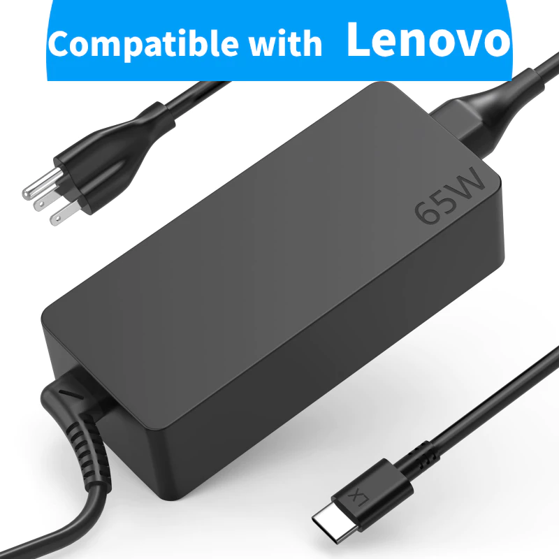สําหรับ 65W Lenovo แล็ปท็อปชาร์จ USB C ใช้งานร่วมกับ Lenovo ThinkPad T480s T580s T490 E480 E580 Chromebook C330 S330 300e 500e โยคะ C930 C940 แหล่งจ่ายไฟอะแดปเตอร์สายไฟ