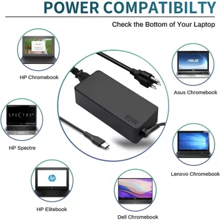 สําหรับ 65W Lenovo แล็ปท็อปชาร์จ USB C ใช้งานร่วมกับ Lenovo ThinkPad T480s T580s T490 E480 E580 Chromebook C330 S330 300e 500e โยคะ C930 C940 แหล่งจ่ายไฟอะแดปเตอร์สายไฟ