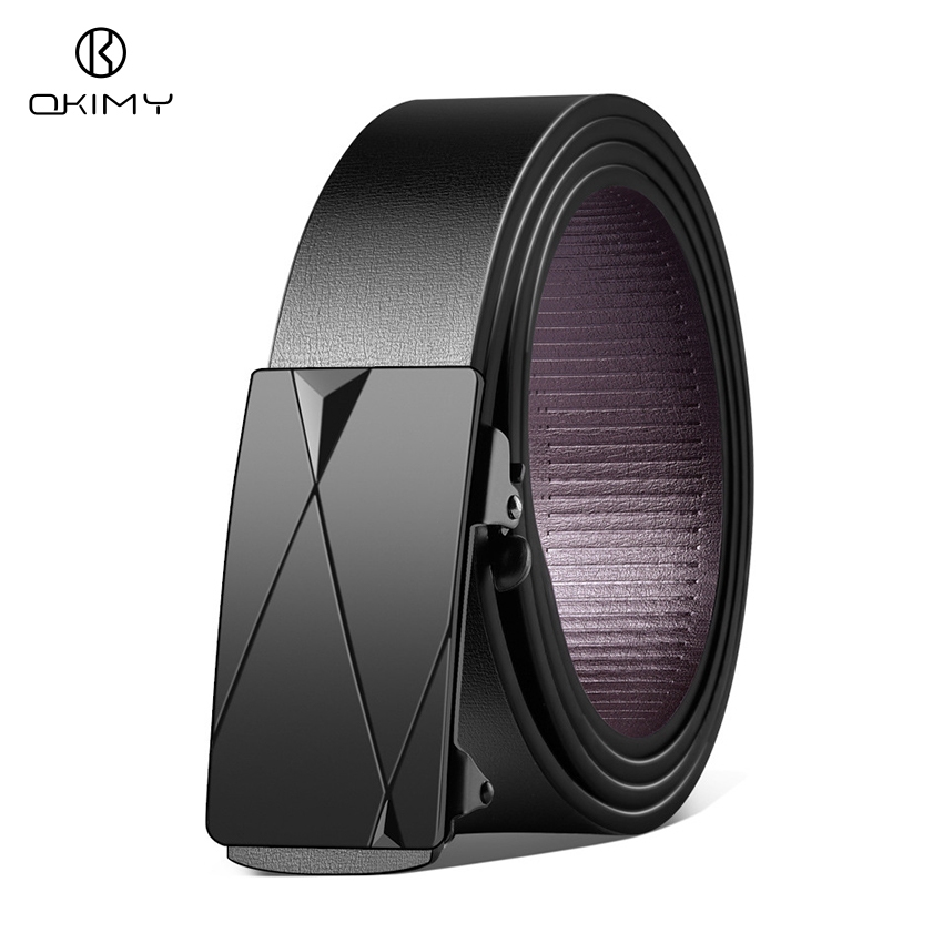 OKIMY เข็มขัดผู้ชายแบบธุรกิจ ทำจากวัสดุPU ออกแบบเรียบหรู คงทน