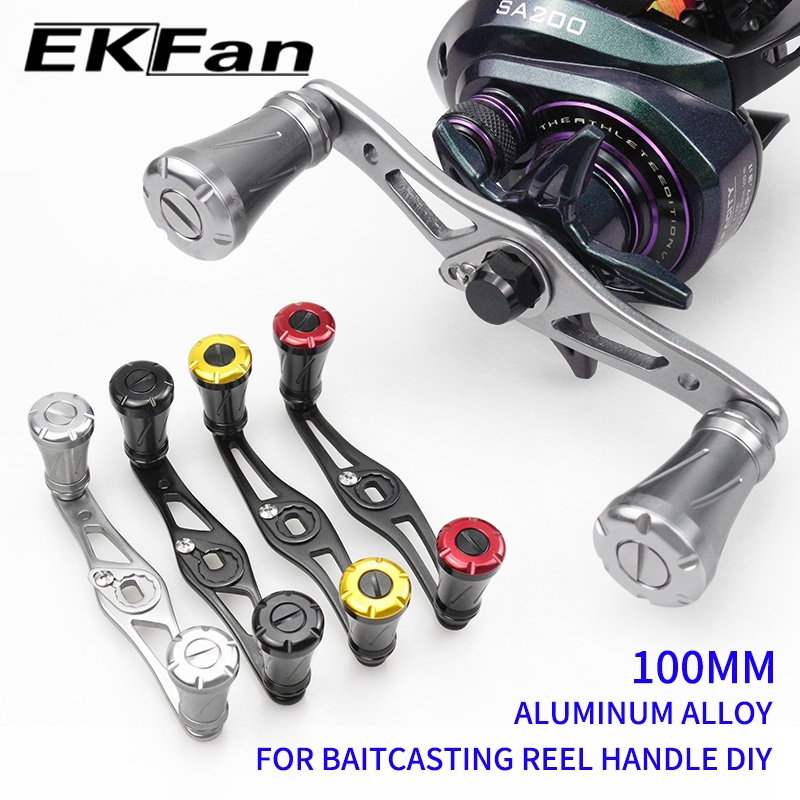 EKfan ลูกบิดและรอกอลูมิเนียม 100 มม. สำหรับตกปลา ใช้งานได้กับทั่วไป DIY อะไหล่