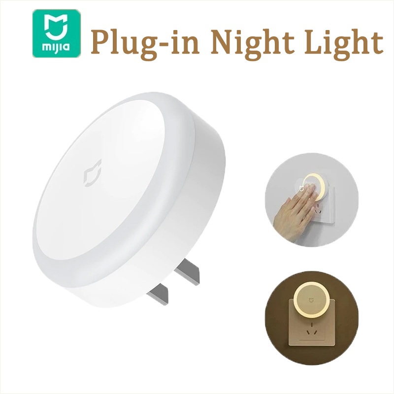Mijia Touch Plug-in LED ไฟหัวเตียง ไฟกลางคืน ประหยัดพลังงาน 220V โคมไฟกลางคืน มีเซนเซอร์ตรวจจับแสง สําหรับห้องนอนเด็ก