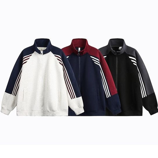 เสื้อแจ็คเก็ตย้อนยุคสำหรับเยาวชน ออกแบบมาพร้อมซิบและคอกันลม สไตล์ลำลอง
