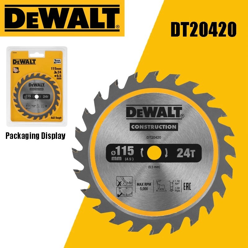 DEWALT DT20420 Circ Saw Blade ไร้สาย Framing 115x9.5 มม. 24T ใบเลื่อยเครื่องมืออุปกรณ์เสริม