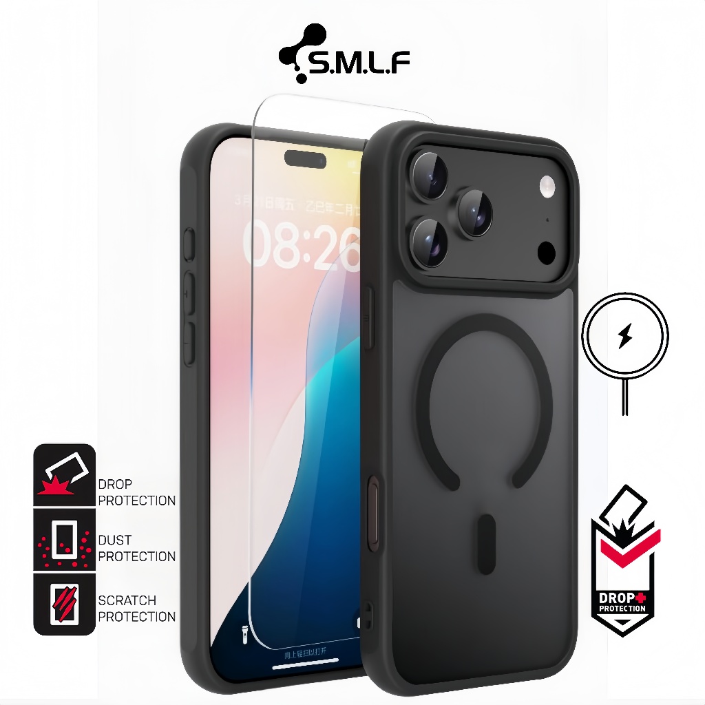SMLF Translucent Matte Magnetic Case For iPhone 17 Pro Max 17 Air Skin Feeling Back Cover Shockproof