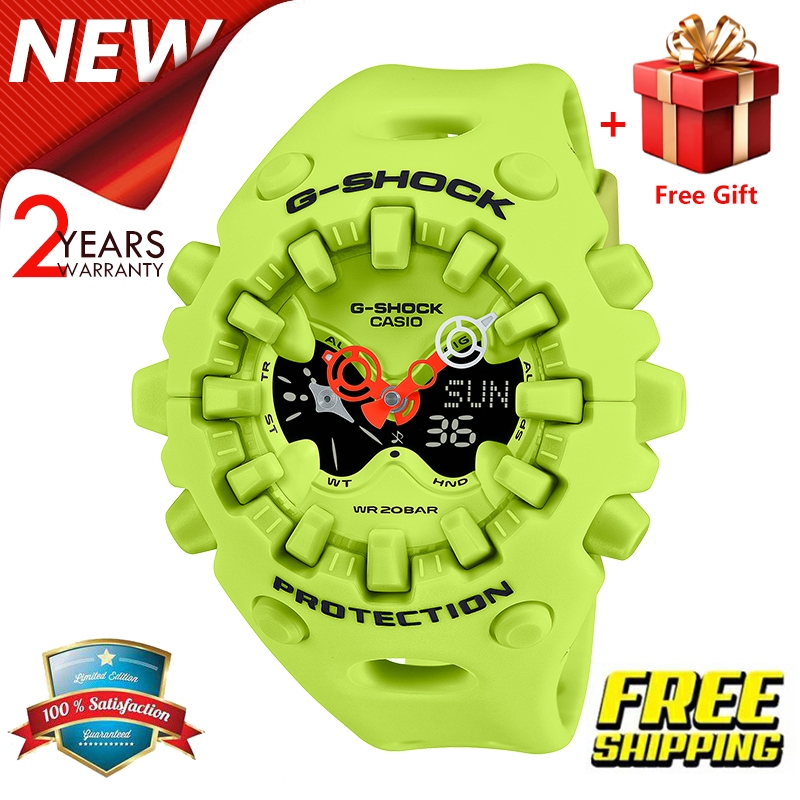 （สิงค้าขายดี）รุ่นฮิต สายแฟชั่น นาฬิกาผู้ชาย สีดำ หน้าปัดดิจิตอล สายเรซิ่น พร้อมส่ง รับประกัน 1 ปี รุ่น  GA-V01-9A