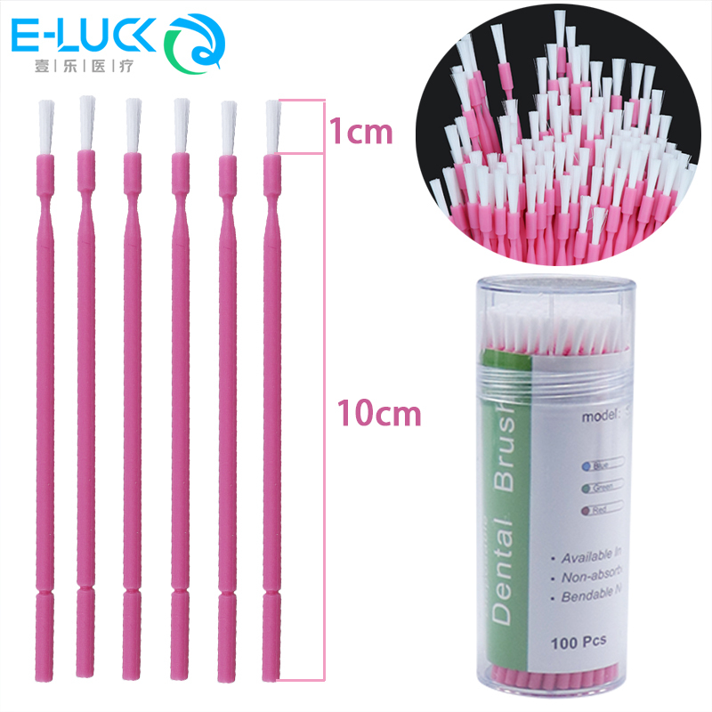 1 ขวดผลิตภัณฑ์ใหม่ที่มีสีสันทิ้งไมโครแปรง ผู้สมัคร/ทันตกรรม ผู้สมัคร แปรงสําหรับ 100 ชิ้น/ขวด