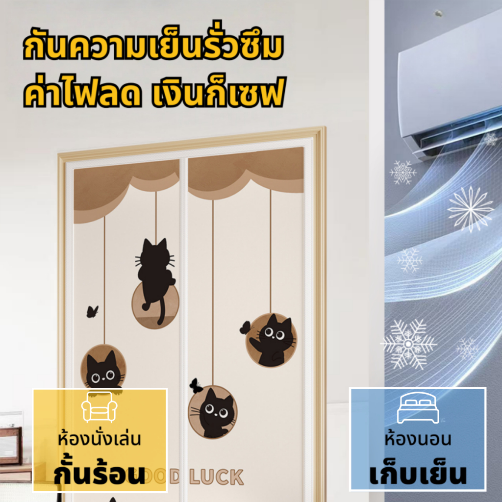 ม่านประตู EVA ป้องกันยุง กันยุงและแมลง กันกลิ่น กันควัน แถมฟรี !! แถบกาวตีนตุ๊กแก - รูปที่ 2