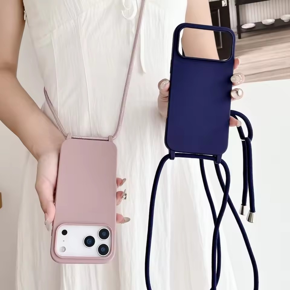 For iPhone 17 16 15 pro max 14 pro 13 Pro Max 12 Pro Max กรณีโทรศัพท์มือถือเชือกเส้นเล็กใหม่สำหรับ for  iphone 11 สีลูกกวาดหนา xsmax ผิวง่ายต่อการรู้สึก 7plus / 8plus เปลือกป้องกันการล่มสลาย xr