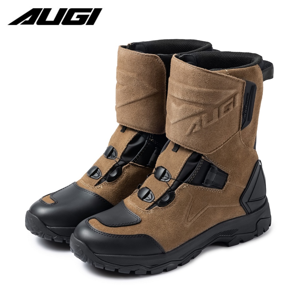 AUGI รองเท้ารถจักรยานยนต์หนังวัวผู้ชาย Off-road Rally กันน้ํา ป้องกัน สวมใส่สบาย สําหรับขี่มอเตอร์ไซค์ Racing