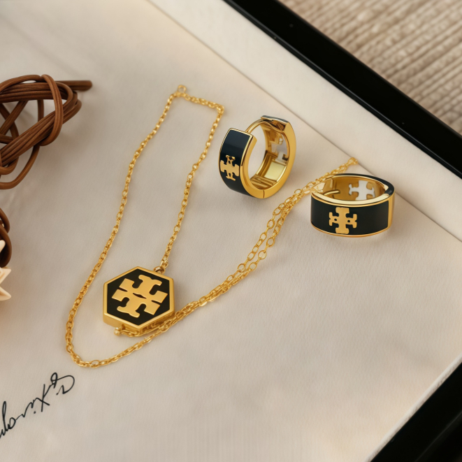 ชุดสร้อยคอมือสองหู สไตล์นานาชาติ น้ำหนักเบา ทนทาน ไม่ซีดจาง