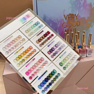 【พร้อมส่ง】 BUBGIR X VERY GOOD 60 สี สีเจลแคทอายเนื้อซาติน สีเจลแคทอาย 60 ลูกแก้ว ฟรีชาร์ท Cat eye 60 สี