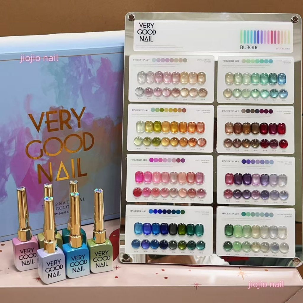 【พร้อมส่ง】 BUBGIR X VERY GOOD 60 สี สีเจลแคทอายเนื้อซาติน สีเจลแคทอาย 60 สี สีลูกแก้ว ฟรีชาร์ทสี Cat eye 60 สี