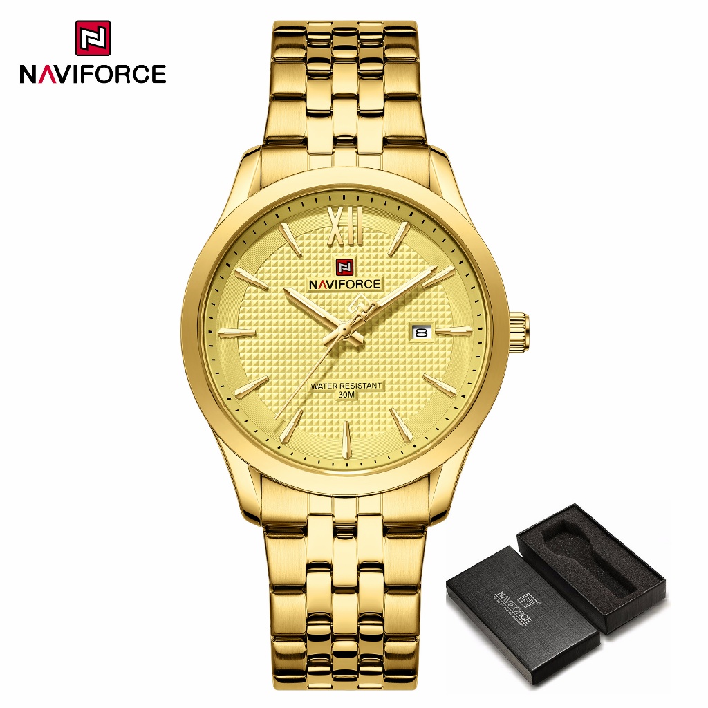 NAVIFORCE 9255 Minimalist Fashion Luminous Water-Resistant Stainless Steel Strap Mens Watch