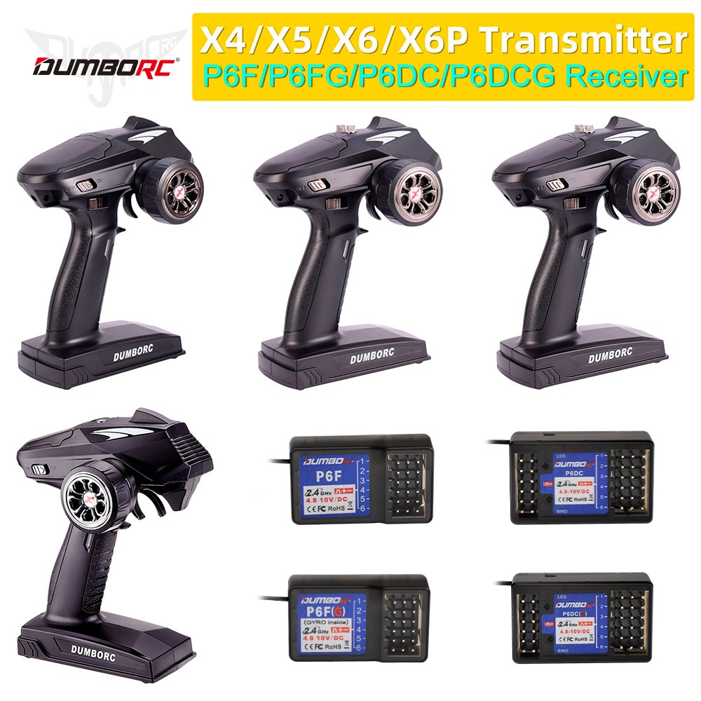 DUMBORC X6P 6CH 2.4G RC วิทยุควบคุมเครื่องส่งสัญญาณ P6DCG gyro Receiver สําหรับ RC รถเรือถังสนับสนุน